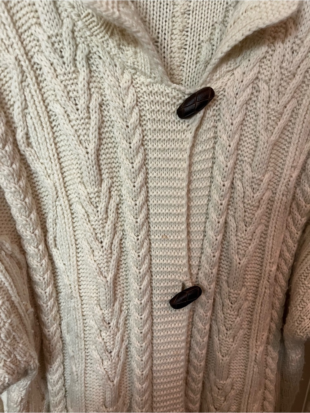 Aran Crafts Irish Cream Cable Knit Long Cardigan - Picture 3 of 4